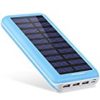 【タイムセール】ソーラーチャージャー 22000mAh モバイルバッテリー 太陽光で充電でき 3台同時充電（Blue）が激安特価！