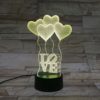 【さらに275円OFF！】Romantic Atmosphere Heart Shape Balloons － Capital Letter Visual Acrylic LED Children 3D Night Light