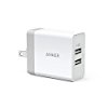 【24時まで】Anker 24W 2ポート 折畳式プラグ搭載USB急速充電器  1,279円！2000円以上 or プライム会員は送料無料！