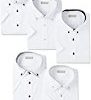【タイムセール】ドレスシャツ 5枚セット ドゥエボットーニ 半袖 ボタンダウンワイシャツ 形態安定(トップ芯加工) メンズ Yシャツが激安特価！