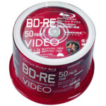 【12時】HIDISC 録画用BD-RE 25GB ワイドプリンタブル 50枚スピンドルケース入 VVVBRE25JP50SP 実質1,390円 220円ついで買いで実質790円