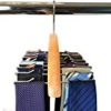 たっぷり 収納 ネクタイハンガー ベルトハンガー 24本 仕様 木製 ネクタイ クローゼット 整理 すべり落ち防止が激安特価！